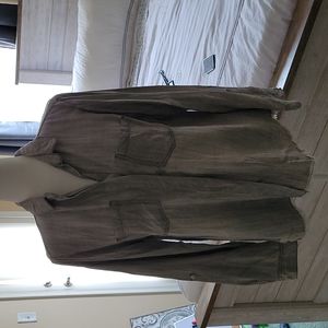 Gray button down frayed Blouse